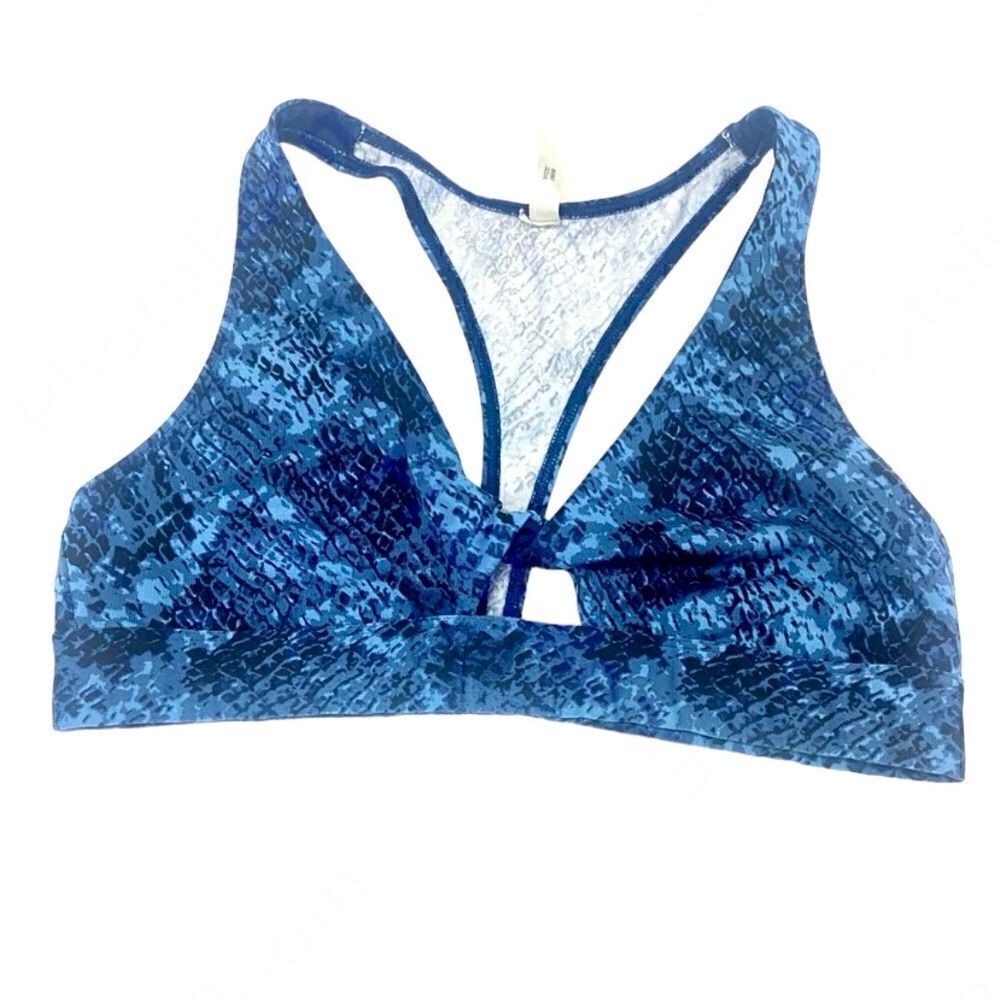 PINK by Victoria’s Secret blue animal print twisted back bra